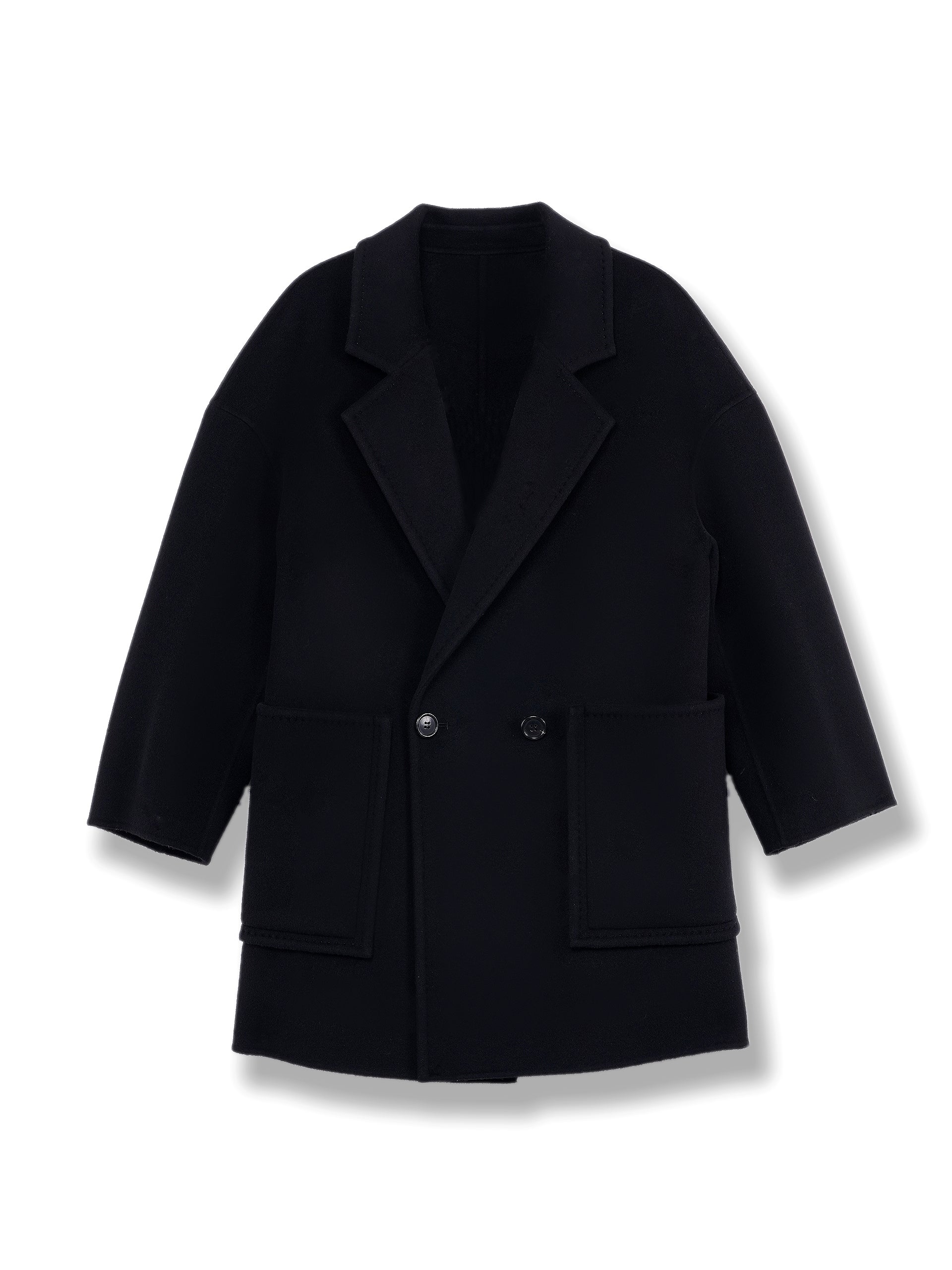 プレミアムウールリバー オープンカラーショートコート