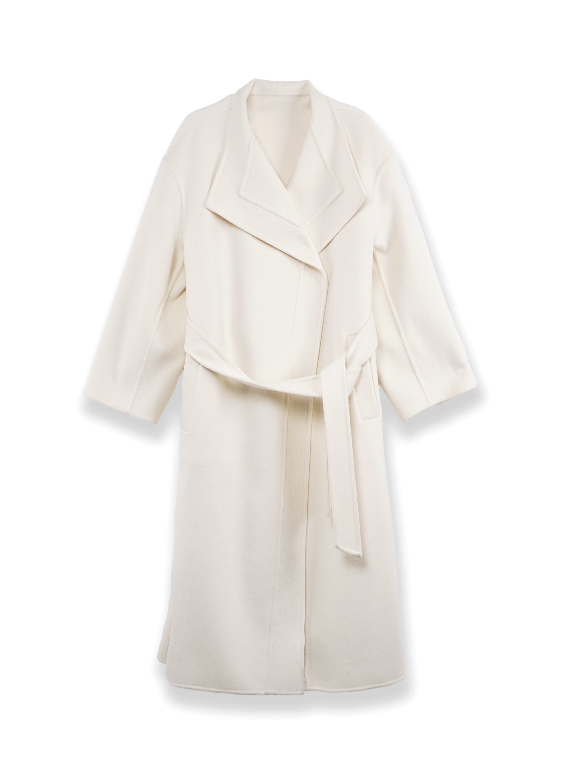 カシミヤウールダブルフェイスピーコート ミドル丈